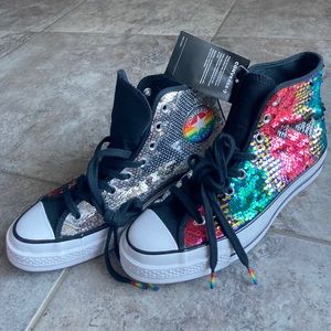 Converse Multicolor Sequin High-Top Sneakers